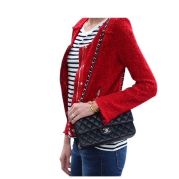 IRO red distressed tweed jacket - Picture 3 of 8